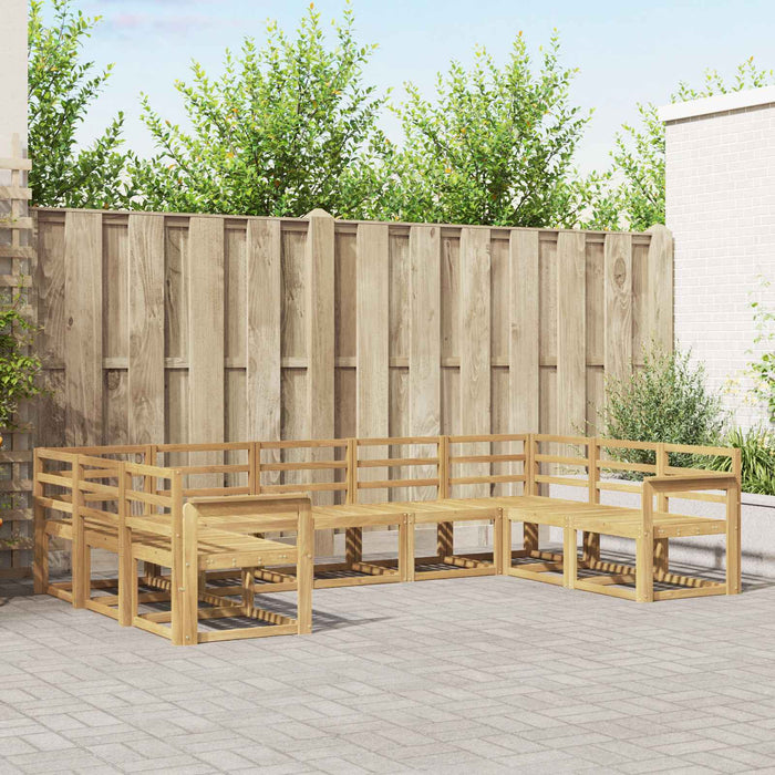 Set de canapele de exterior 9 pcs Alb Lemn Solid de Acacia WALTI