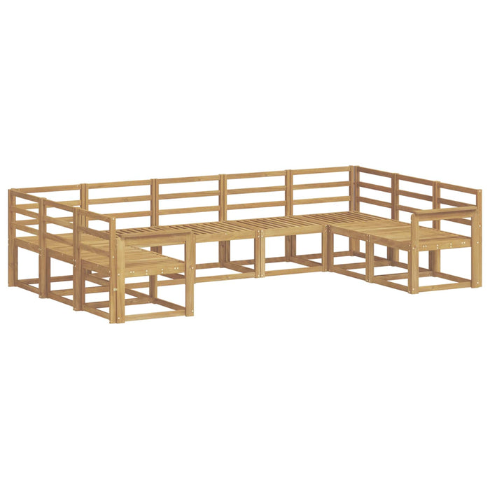 Set de canapele de exterior 9 pcs Alb Lemn Solid de Acacia WALTI