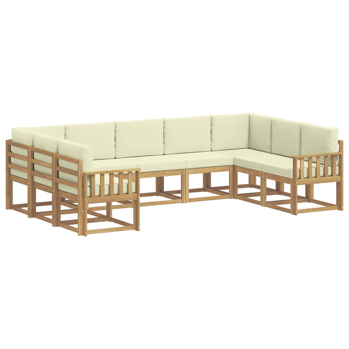 Set de canapele de exterior cu pernă 9 pcs Alb și crem WALTI