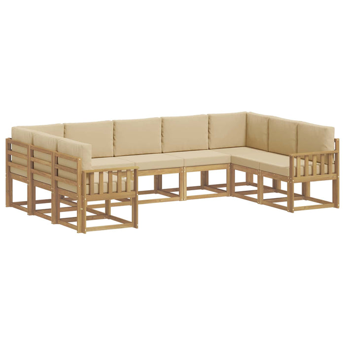 Set de canapele de exterior cu pernă 9 pcs Alb și Bej WALTI
