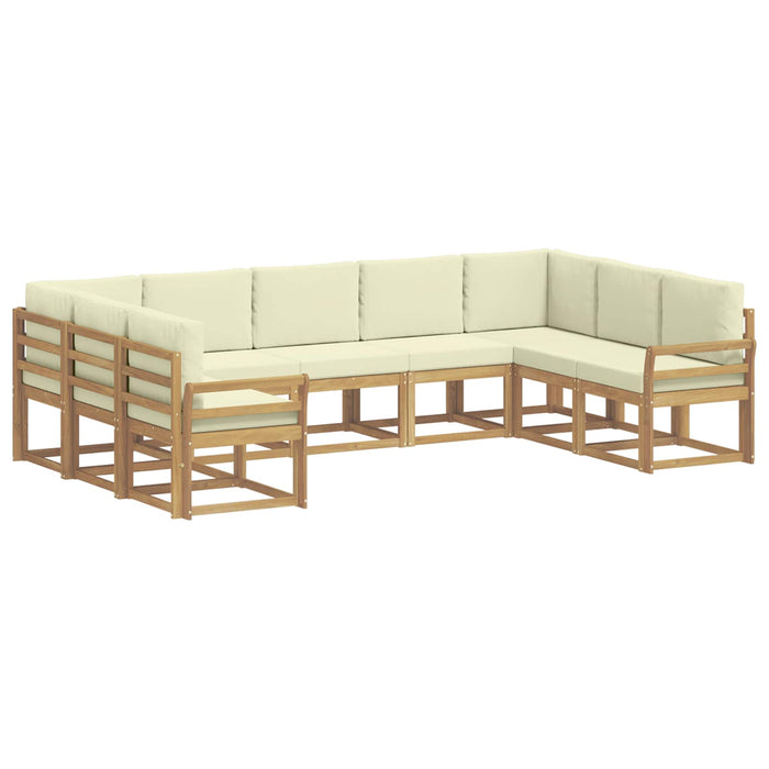 Set de canapele de exterior cu pernă 9 pcs Alb și crem WALTI