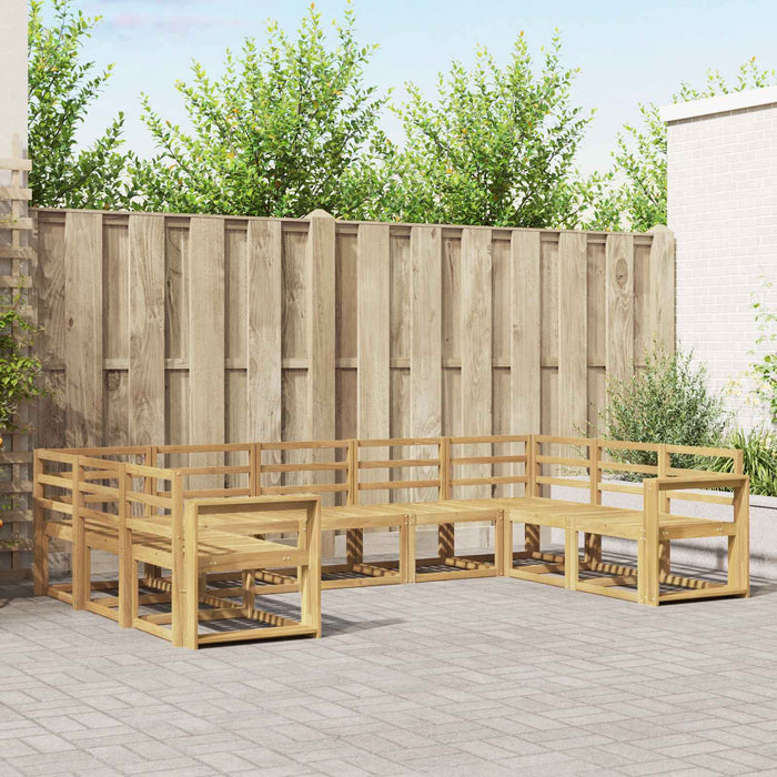 Set de canapele de exterior 9 pcs Alb Lemn Solid de Acacia WALTI