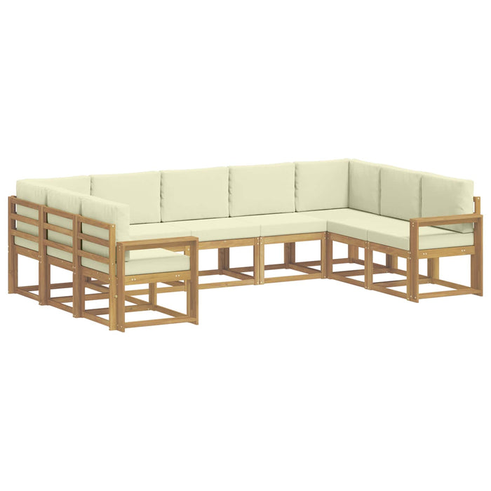 Set de canapele de exterior cu pernă 9 pcs Alb și crem WALTI