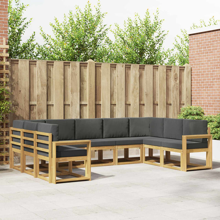 Set de canapele de exterior cu pernă 9 pcs Alb și antracit WALTI