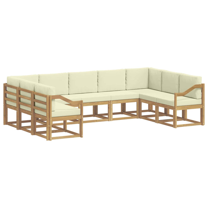 Set de canapele de exterior cu pernă 9 pcs Alb și crem WALTI