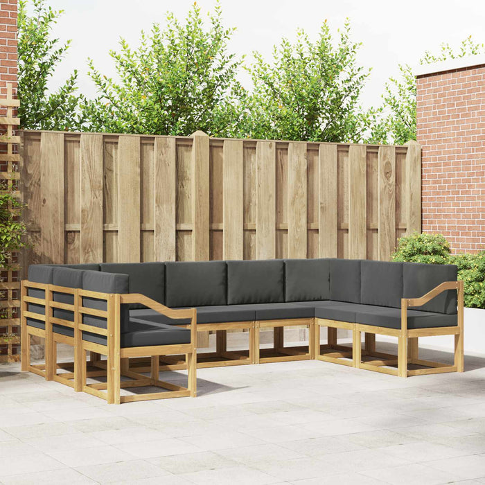 Set de canapele de exterior cu pernă 9 pcs Alb și antracit WALTI