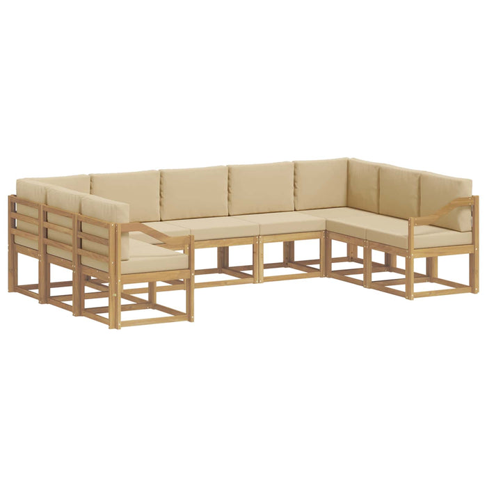 Set de canapele de exterior cu pernă 9 pcs Alb și Bej WALTI