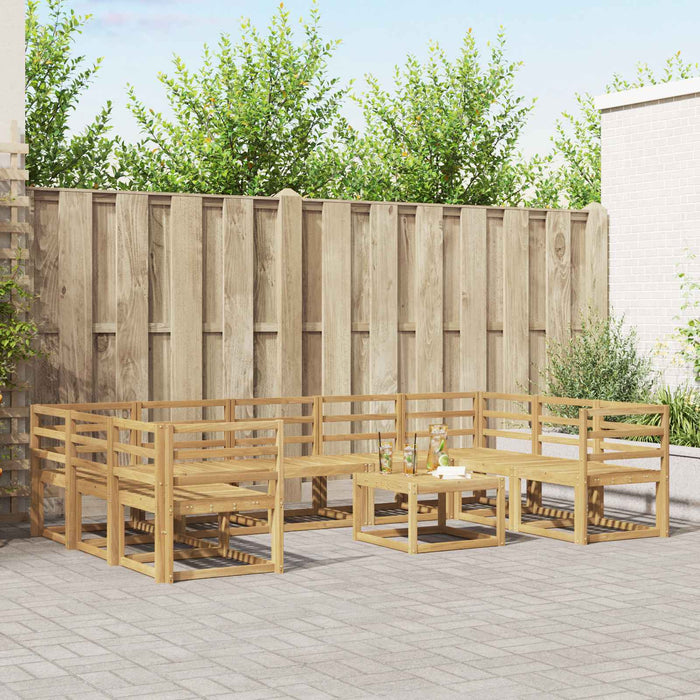 Set de canapele de exterior 10 pcs Alb Lemn Solid de Acacia WALTI