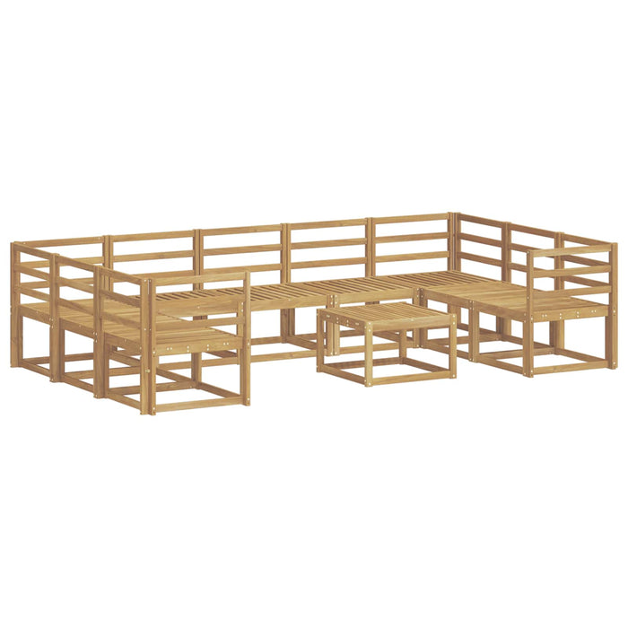 Set de canapele de exterior 10 pcs Alb Lemn Solid de Acacia WALTI