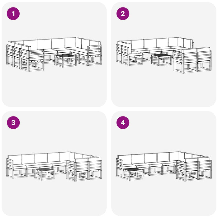 Set de canapele de exterior 10 pcs Alb și antracit WALTI