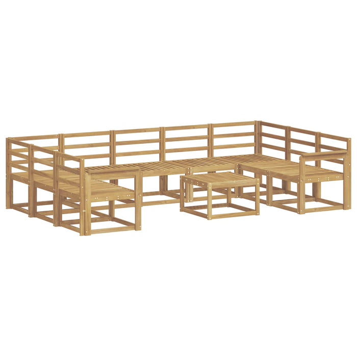 Set de canapele de exterior 10 pcs Alb Lemn Solid de Acacia WALTI