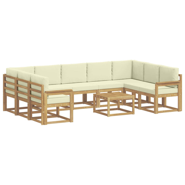 Set de canapele de exterior 10 pcs Alb și crem 59 x 59 x 37 cm WALTI
