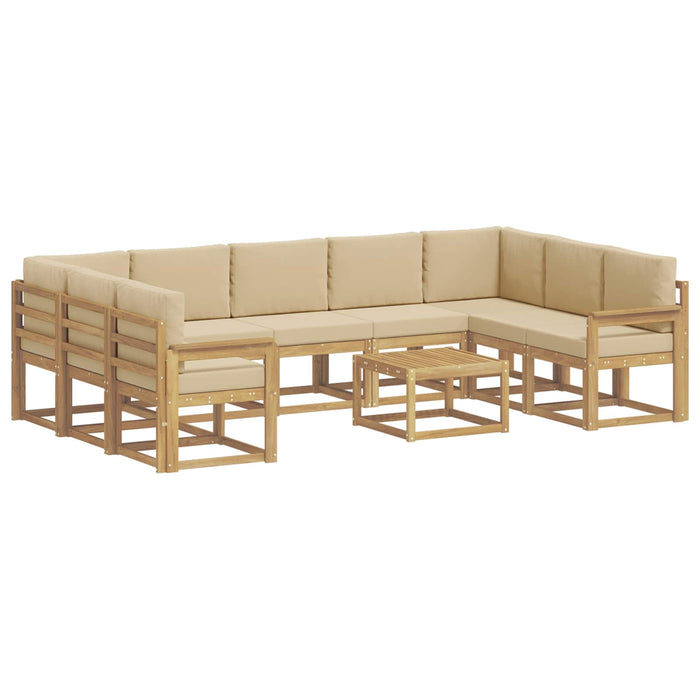 Set de canapele de exterior 10 pcs Alb și Bej 59 x 59 x 37 cm WALTI