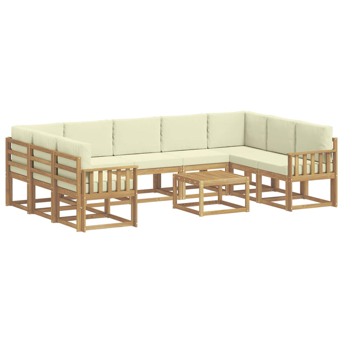 Set de canapele de exterior 10 pcs Alb și crem 59 x 59 x 37 cm WALTI