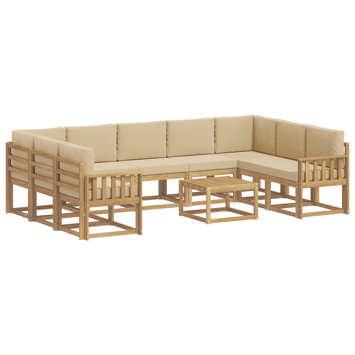 Set de canapele de exterior 10 pcs Alb și Bej 59 x 59 x 37 cm WALTI