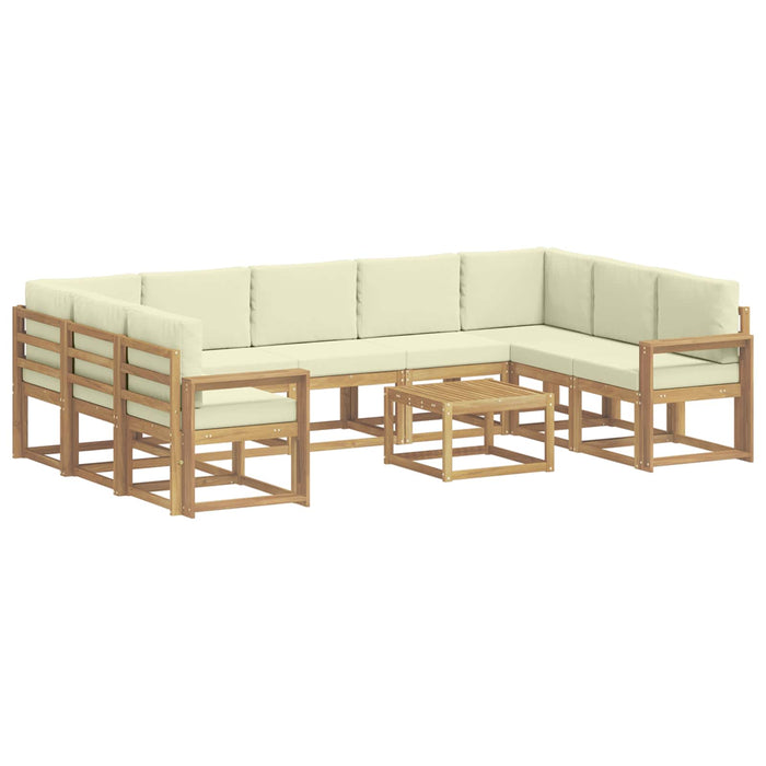 Set de canapele de exterior 10 pcs Alb și crem 59 x 59 x 37 cm WALTI