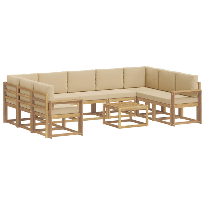 Set de canapele de exterior 10 pcs Alb și Bej 59 x 59 x 37 cm WALTI