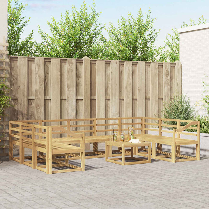 Set de canapele de exterior 10 pcs Alb Lemn Solid de Acacia WALTI