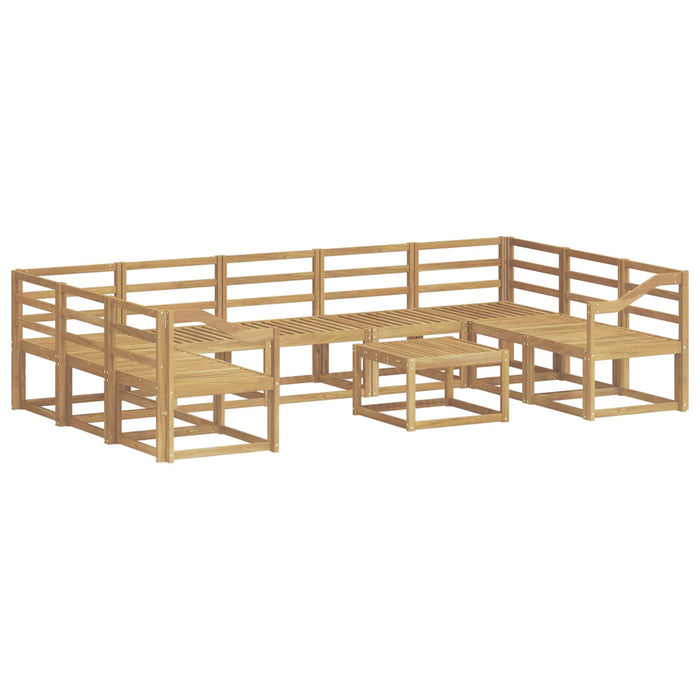 Set de canapele de exterior 10 pcs Alb Lemn Solid de Acacia WALTI