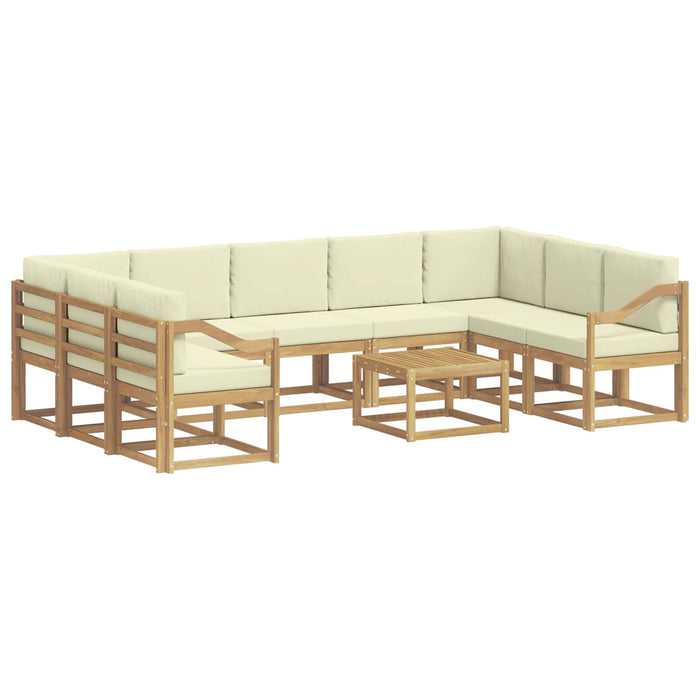 Set de canapele de exterior 10 pcs Alb și crem 59 x 59 x 37 cm WALTI