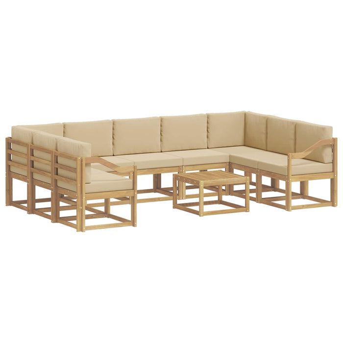 Set de canapele de exterior 10 pcs Alb și Bej 59 x 59 x 37 cm WALTI