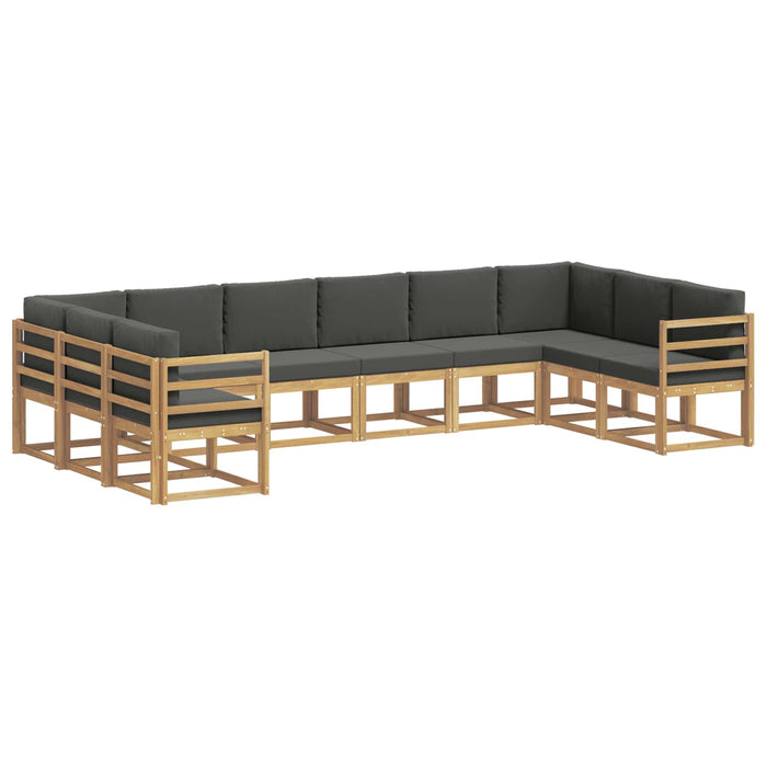 Set de canapele de exterior cu pernă 10 pcs Alb și antracit WALTI