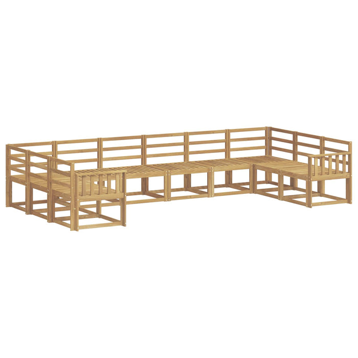 Set de canapele de exterior 10 pcs Alb Lemn Solid de Acacia WALTI