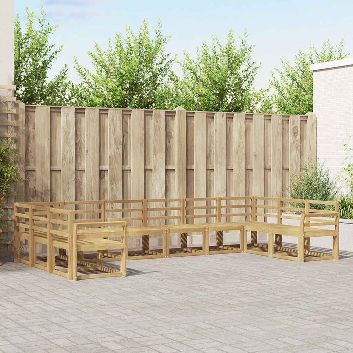 Set de canapele de exterior 10 pcs Alb Lemn Solid de Acacia WALTI