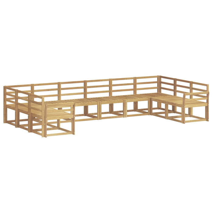 Set de canapele de exterior 10 pcs Alb Lemn Solid de Acacia WALTI