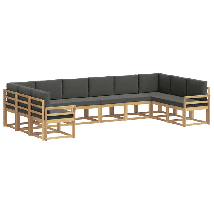 Set de canapele de exterior cu pernă 10 pcs Alb și antracit WALTI