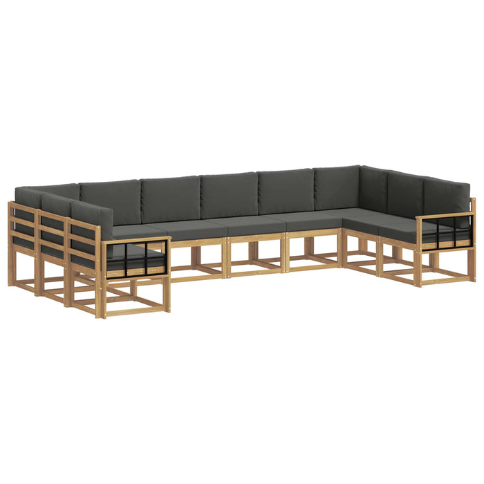 Set de canapele de exterior cu pernă 10 pcs Alb și antracit WALTI