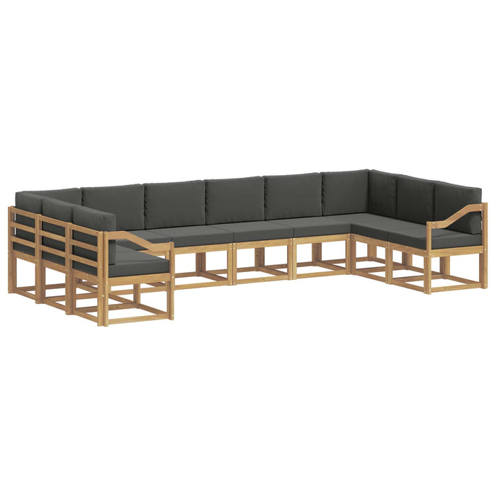 Set de canapele de exterior cu pernă 10 pcs Alb și antracit WALTI