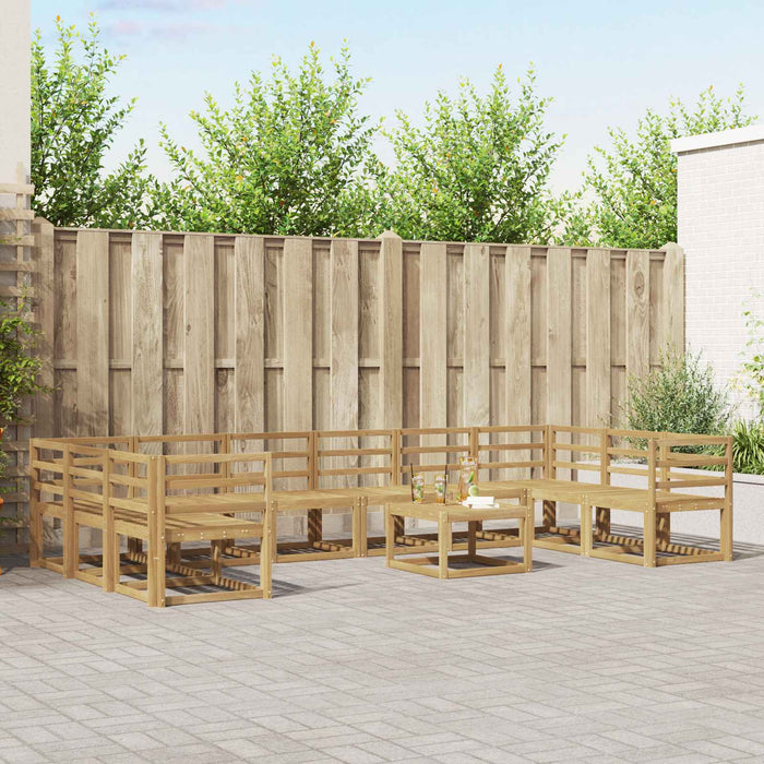 Set de canapele de exterior 11 pcs Alb Lemn Solid de Acacia WALTI