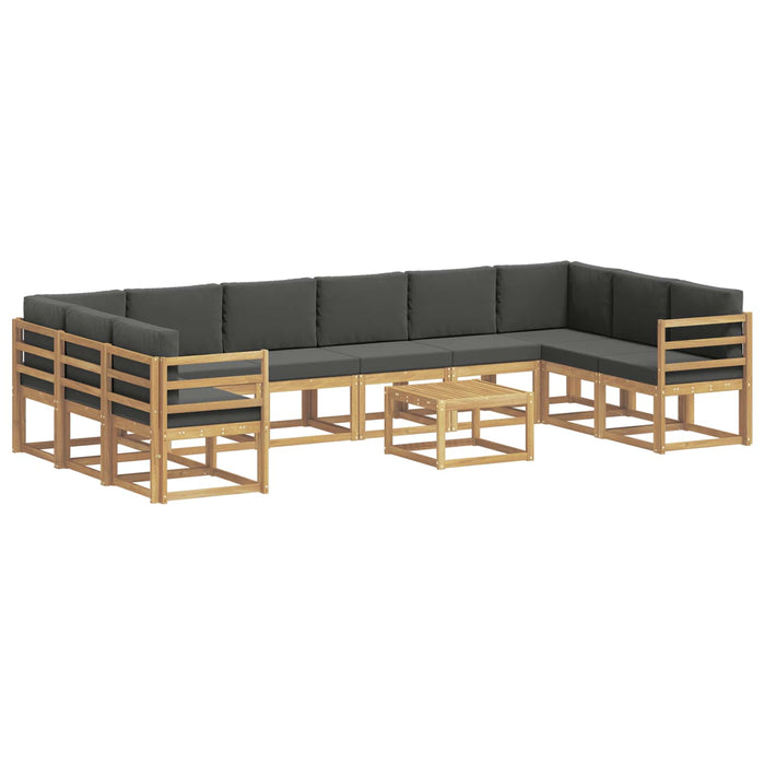 Set de canapele de exterior cu pernă 11 pcs Alb și antracit WALTI