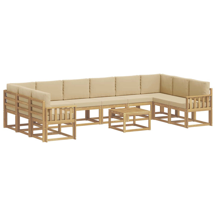 Set de canapele de exterior cu pernă 11 pcs Alb și Bej WALTI