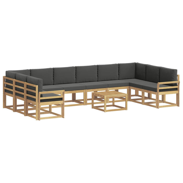 Set de canapele de exterior cu pernă 11 pcs Alb și antracit WALTI