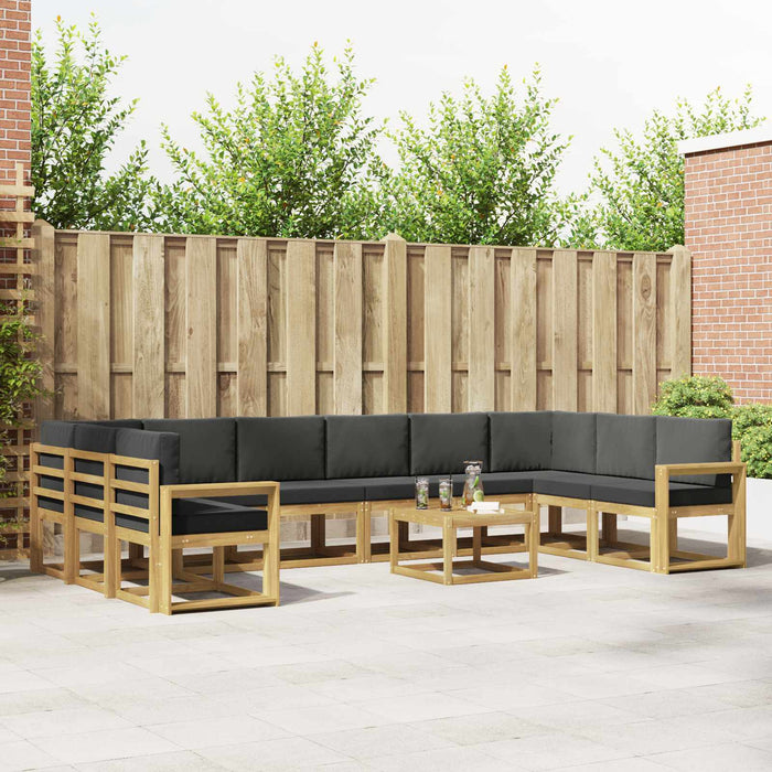 Set de canapele de exterior cu pernă 11 pcs Alb și antracit WALTI