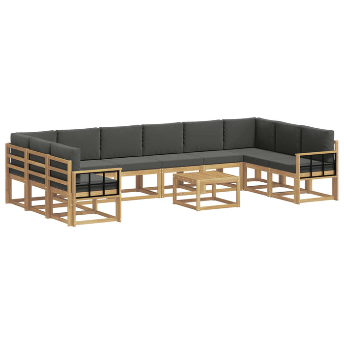 Set de canapele de exterior cu pernă 11 pcs Alb și antracit WALTI