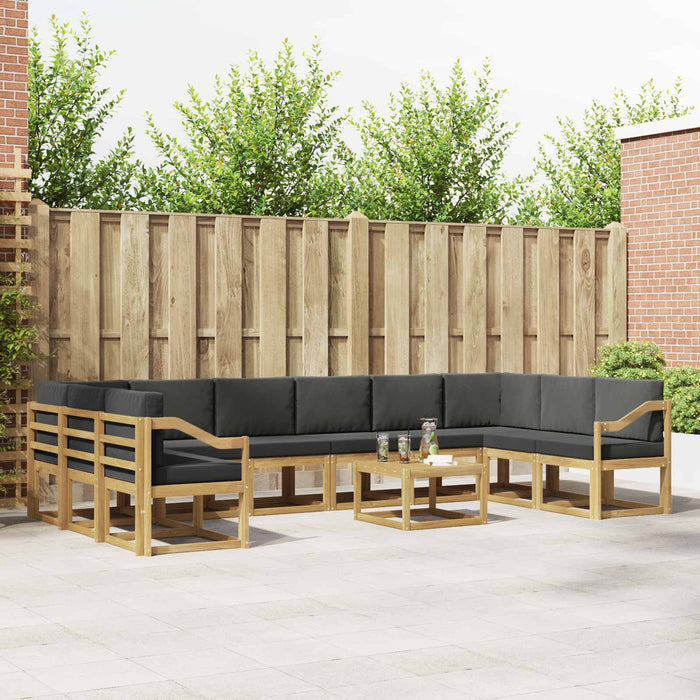 Set de canapele de exterior cu pernă 11 pcs Alb și antracit WALTI