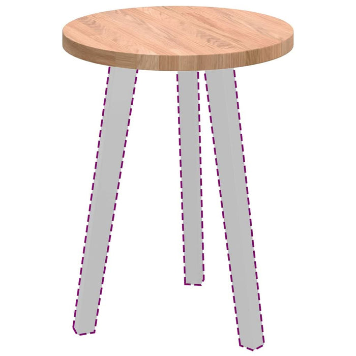 Placă de masă Maro deschis Ø 40 x 2.5 cm Lemn de stejar masiv - WALTI WALTI