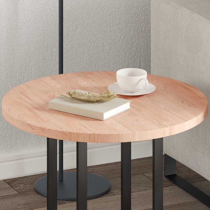 Placă de masă Maro deschis Ø 60 x 2.5 cm Lemn de stejar masiv - WALTI WALTI