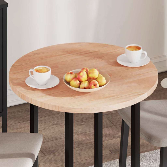 Placă de masă Maro deschis Ø 70 x 2.5 cm Lemn de stejar masiv - WALTI WALTI