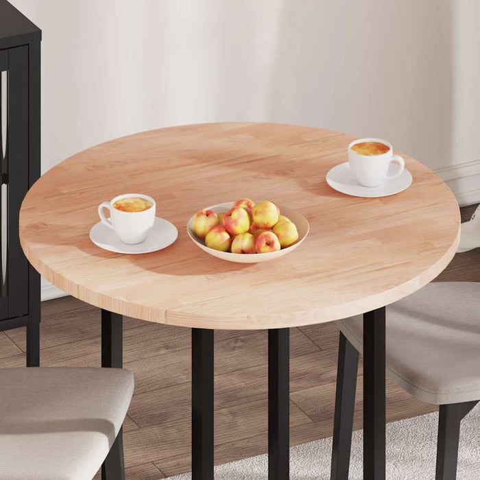 Placă de masă Maro deschis Ø 80 x 2.5 cm Lemn de stejar masiv - WALTI WALTI