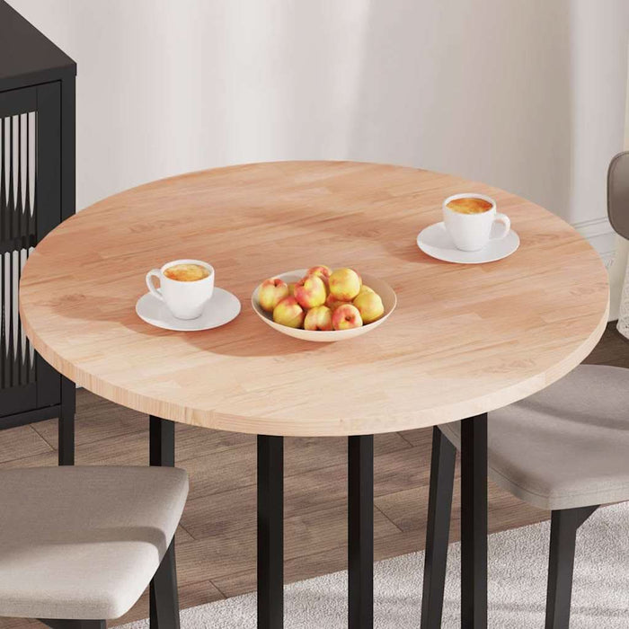 Placă de masă Maro deschis Ø 90 x 2.5 cm Lemn de stejar masiv - WALTI WALTI