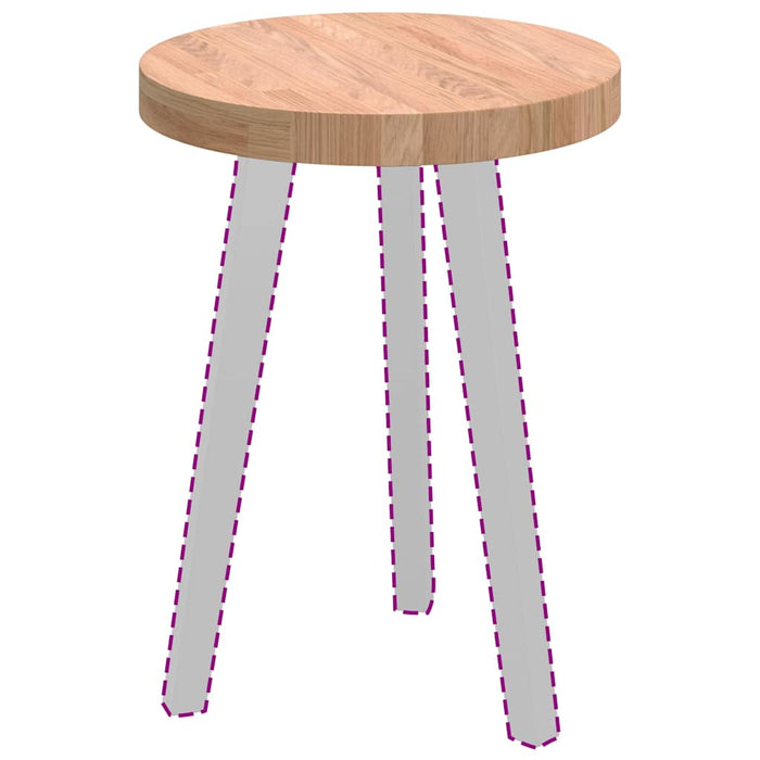 Placă de masă Maro deschis Ø 40 x 4 cm Lemn de stejar masiv - WALTI WALTI