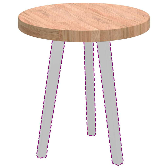 Placă de masă Maro deschis Ø 50 x 4 cm Lemn de stejar masiv - WALTI WALTI