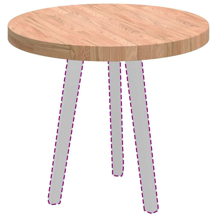 Placă de masă Maro deschis Ø 60 x 4 cm Lemn de stejar masiv - WALTI WALTI