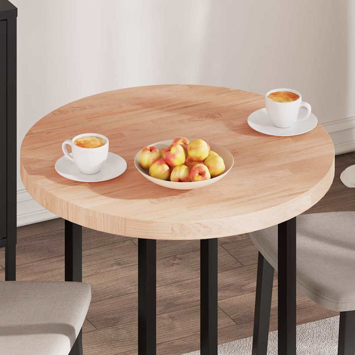 Placă de masă Maro deschis Ø 70 x 4 cm Lemn de stejar masiv - WALTI WALTI