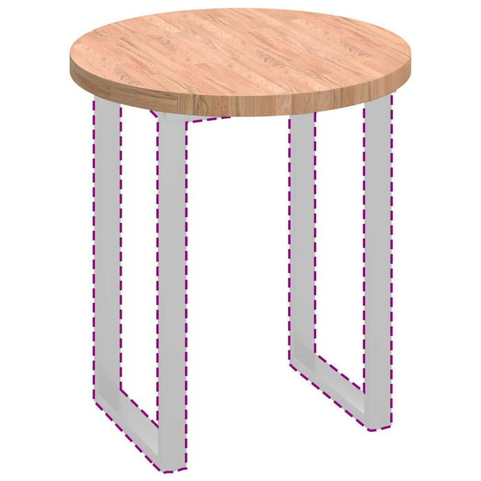 Placă de masă Maro deschis Ø 70 x 4 cm Lemn de stejar masiv - WALTI WALTI