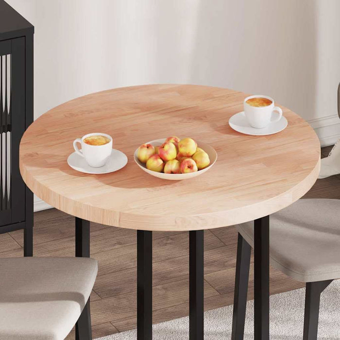 Placă de masă Maro deschis Ø 80 x 4 cm Lemn de stejar masiv - WALTI WALTI